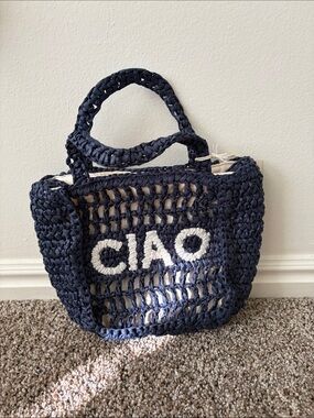 Universal Thread Navy Crochet 'CIAO' Tote